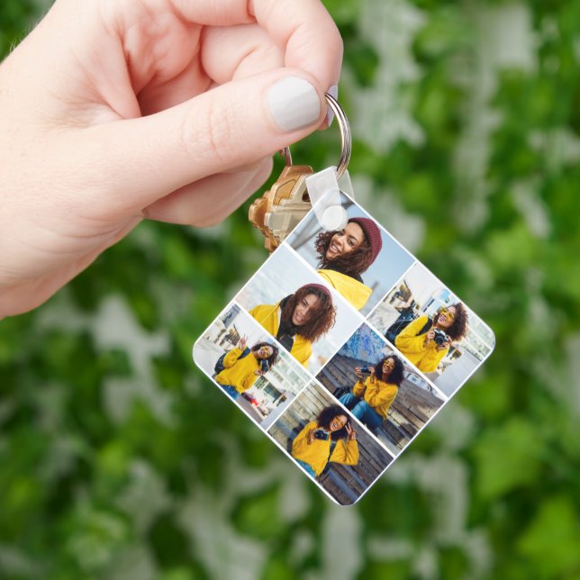 Design Your Own 6 Photo Collage Keychain (Hand)