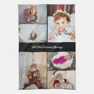 Design Your Own 6 Photo Collage Kitchen Towel