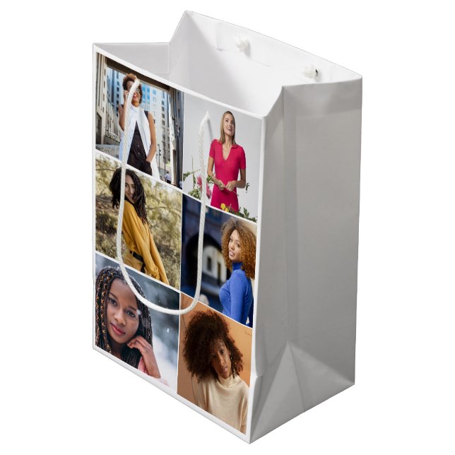 Design Your Own 6 Photo Collage Medium Gift Bag (Front Angled)
