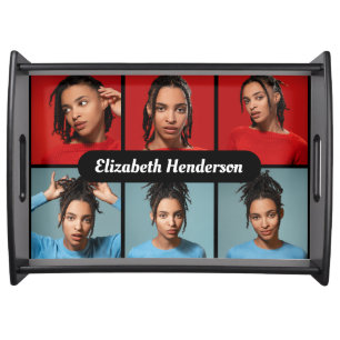 Design Your Own 6 Photo Collage Serving Tray