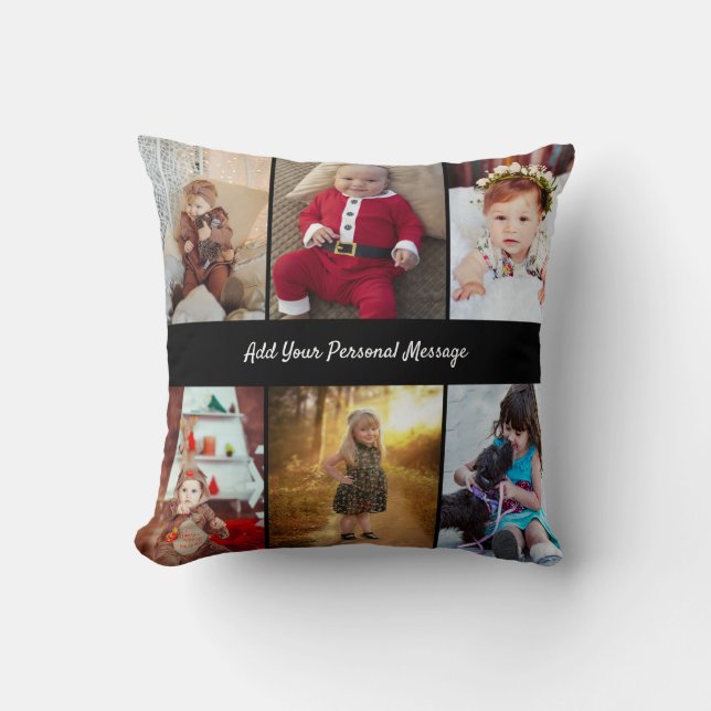 Design Your Own 6 Photo Collage Throw Pillow (Front)