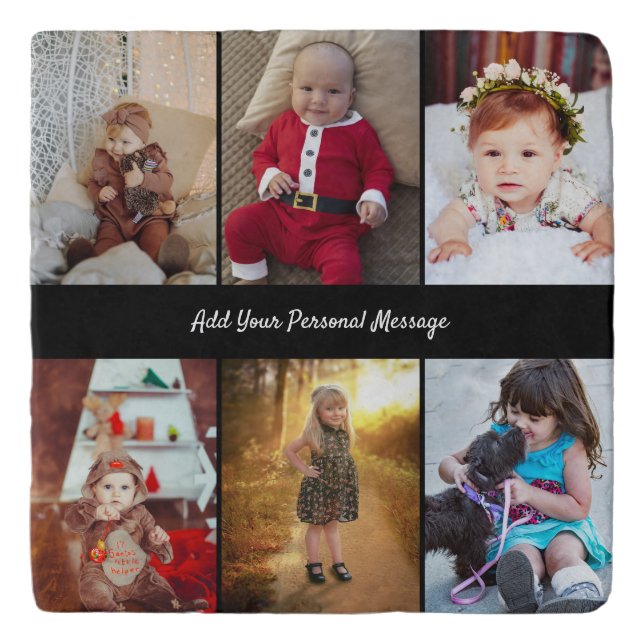 Design Your Own 6 Photo Collage Trivet (Front)