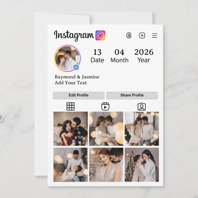 Design Your Own 7 Photo Collage Announcement (Front)