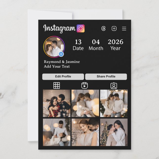 Design Your Own 7 Photo Collage Announcement (Front)