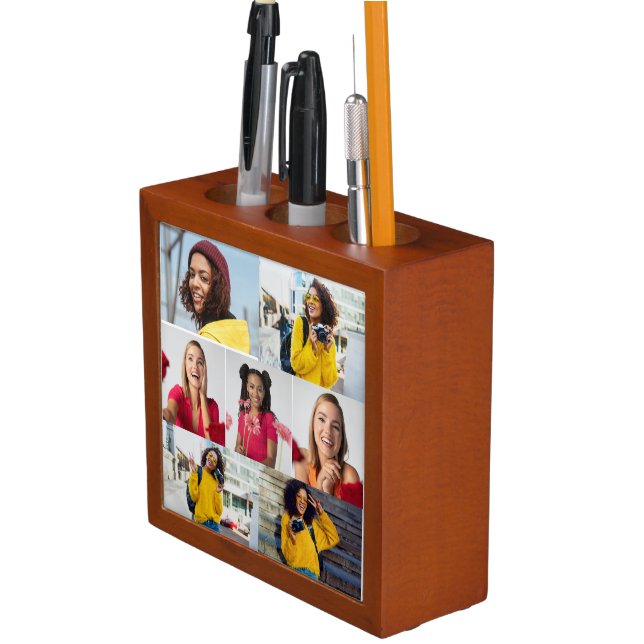 Design Your Own 7 Photo Collage Desk Organizer (In Situ)