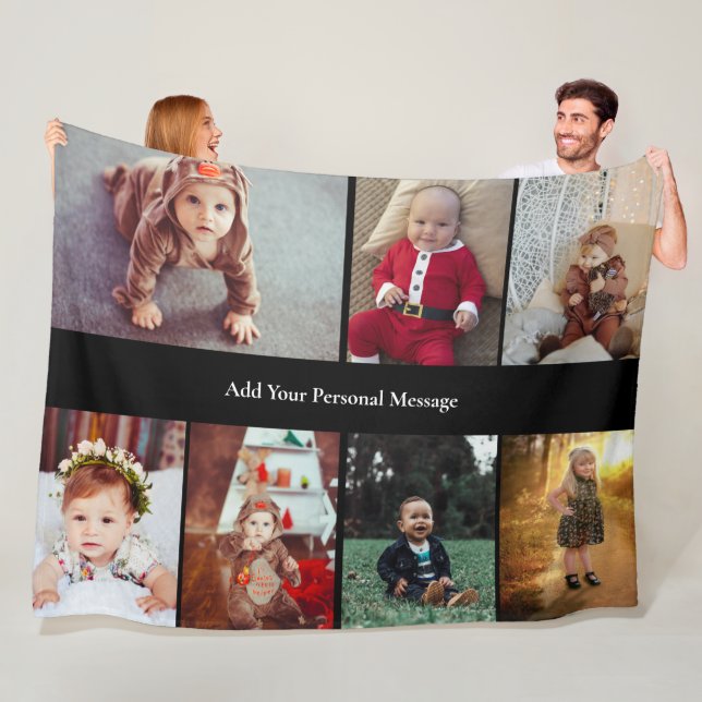 Design Your Own 7 Photo Collage Fleece Blanket (In Situ)