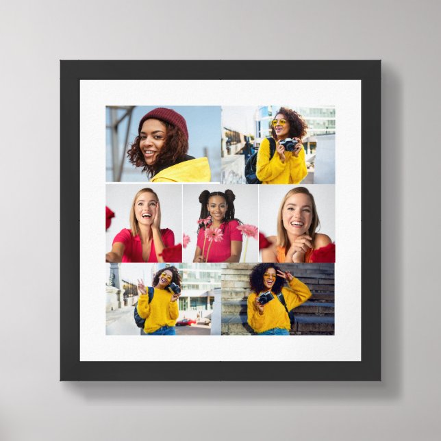 Design Your Own 7 Photo Collage Framed Art (Framed Front)