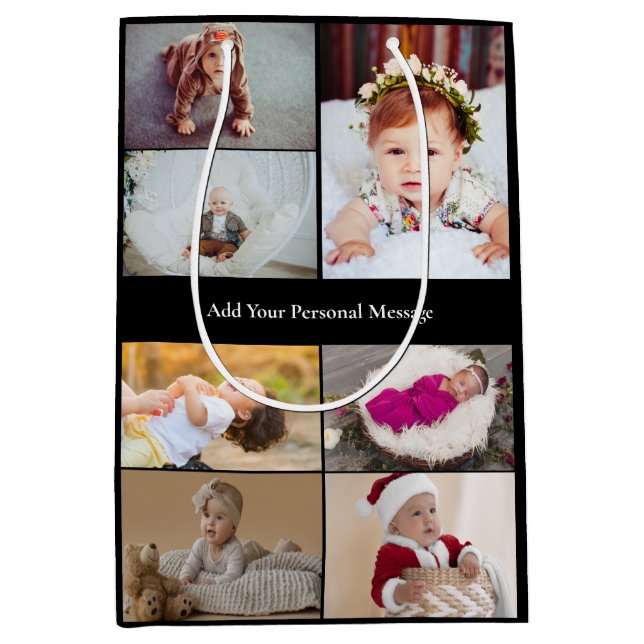 Design Your Own 7 Photo Collage Medium Gift Bag (Front)