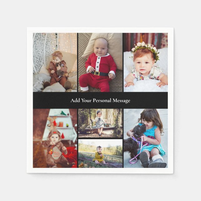 Design Your Own 7 Photo Collage Napkins (Front)