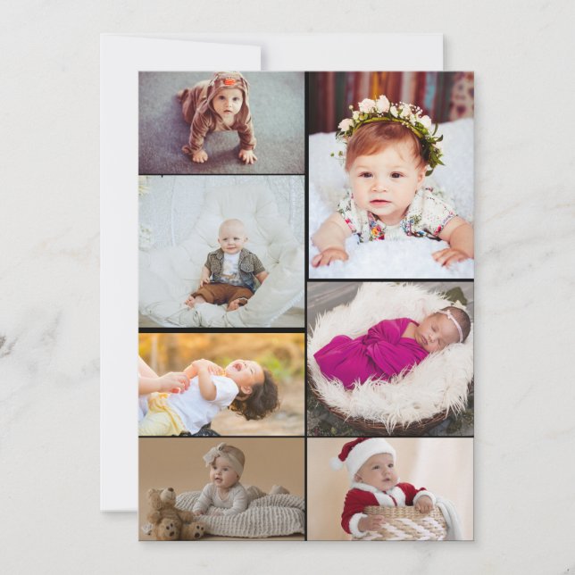 Design Your Own 7 Photo Collage Note Card (Front)