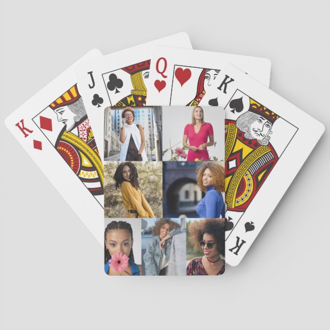 Design Your Own 7 Photo Collage Poker Cards (Back)