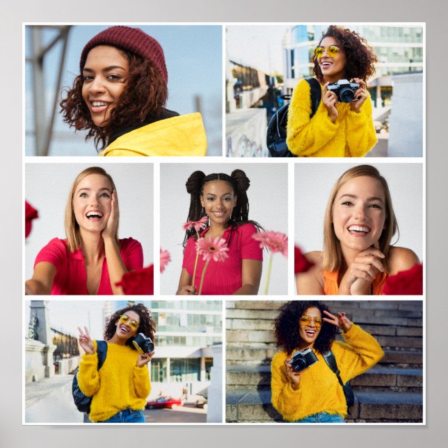 Design Your Own 7 Photo Collage Poster (Front)