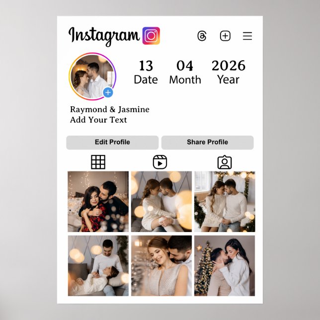 Design Your Own 7 Photo Collage Poster (Front)