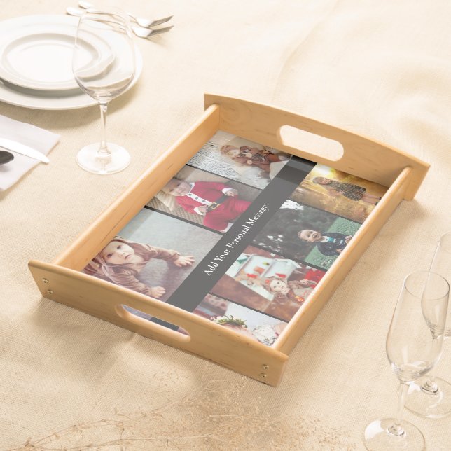Design Your Own 7 Photo Collage Serving Tray (Front)