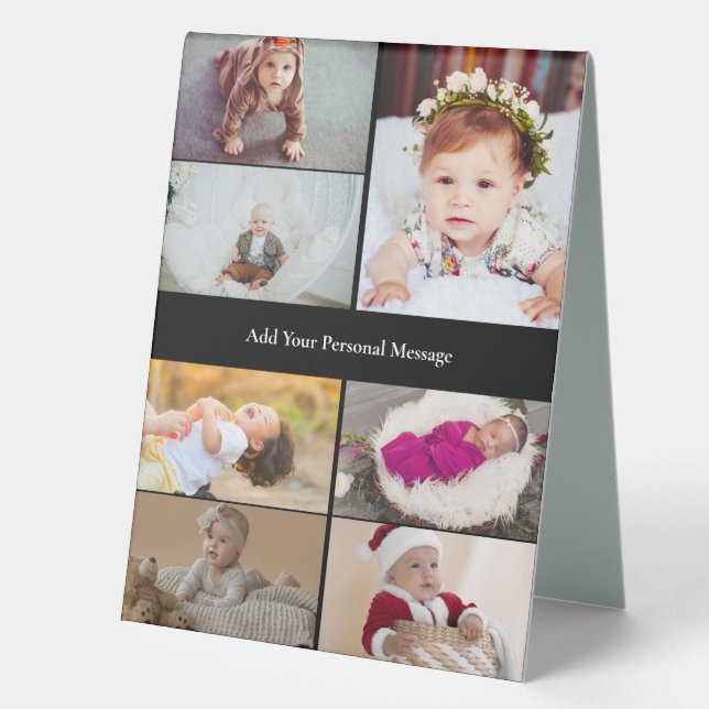 Design Your Own 7 Photo Collage Table Tent (Front)