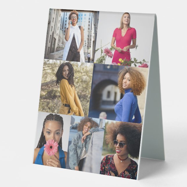 Design Your Own 7 Photo Collage Table Tent (Front)