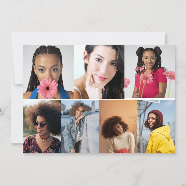 Design Your Own 7 Photo Collage Thank You Card (Front)