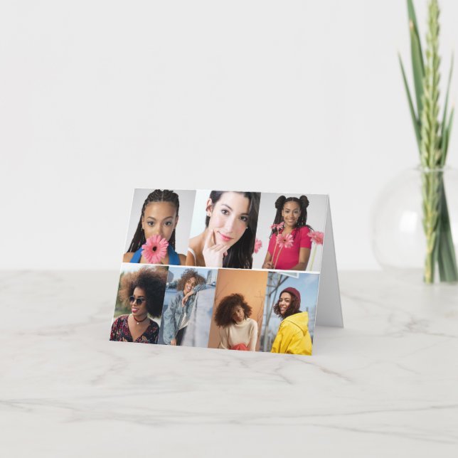 Design Your Own 7 Photo Collage Thank You Card (Front)