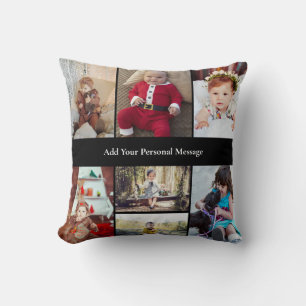 Design Your Own 7 Photo Collage Throw Pillow