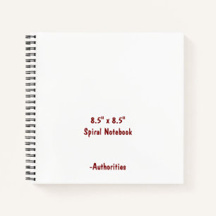 Design Your Own 8.5" x 8.5" Spiral Notebook