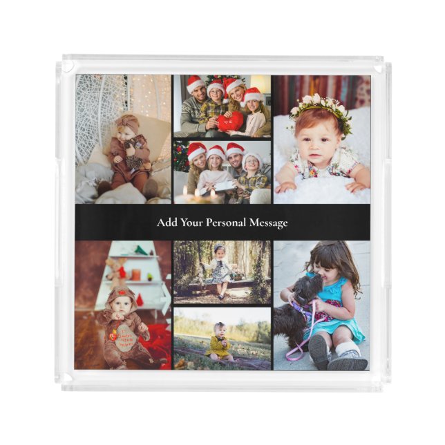 Design Your Own 8 Photo Collage Acrylic Tray (Front)