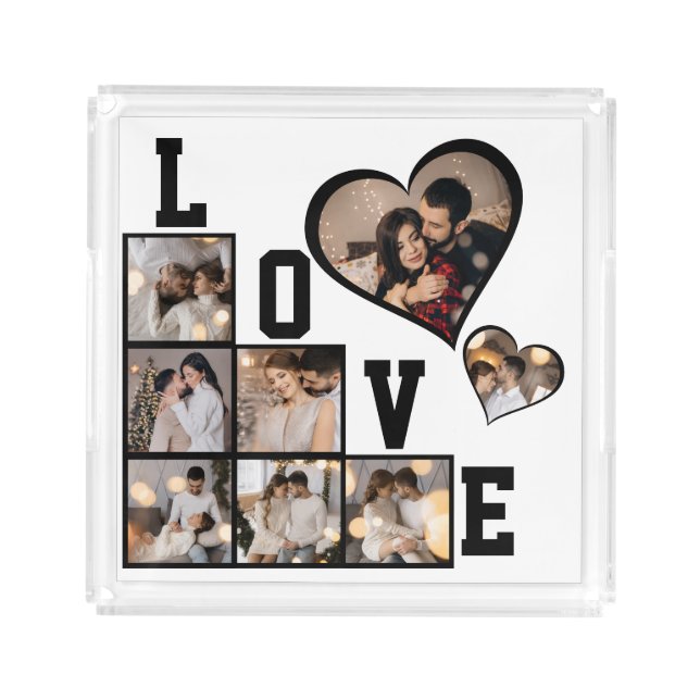 Design Your Own 8 Photo Collage Acrylic Tray (Front)