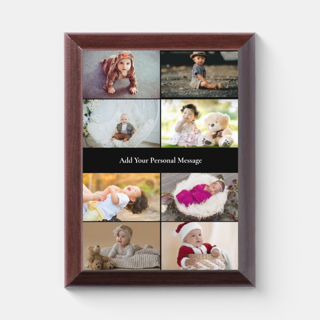 Design Your Own 8 Photo Collage Award Plaque (Vertical)