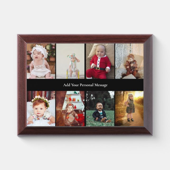 Design Your Own 8 Photo Collage Award Plaque (Horizontal)