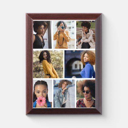 Design Your Own 8 Photo Collage Award Plaque