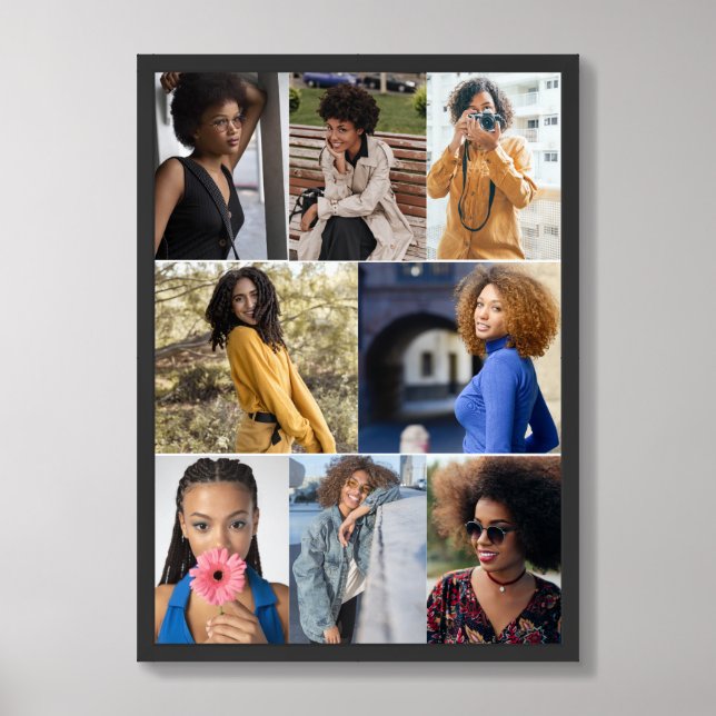 Design Your Own 8 Photo Collage Framed Art (Framed Front)