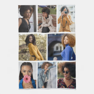 Design Your Own 8 Photo Collage Kitchen Towel