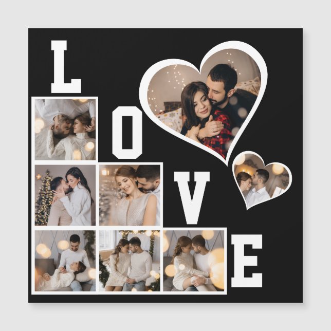 Design Your Own 8 Photo Collage Magnetic Invitation (Front)