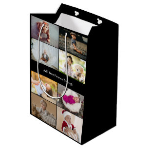 Design Your Own 8 Photo Collage Medium Gift Bag