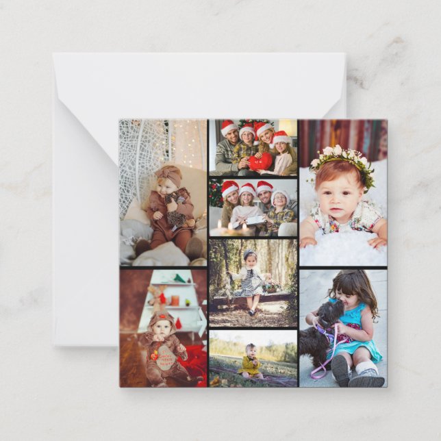 Design Your Own 8 Photo Collage Note Card (Front)