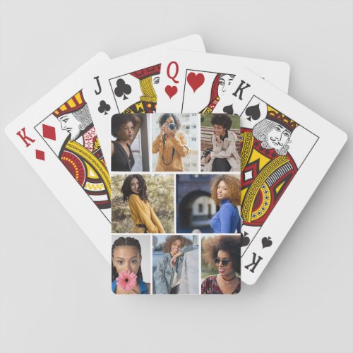 Design Your Own 8 Photo Collage Playing Cards