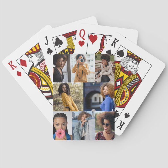 Design Your Own 8 Photo Collage Poker Cards (Back)