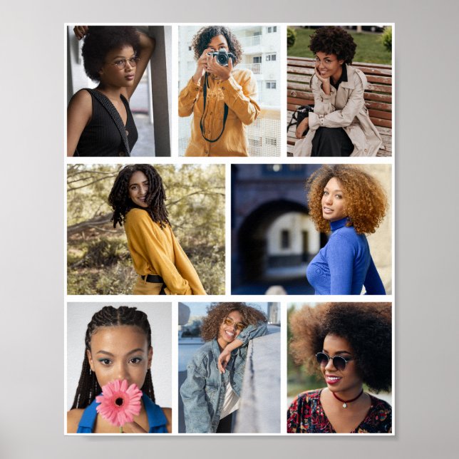 Design Your Own 8 Photo Collage Poster (Front)