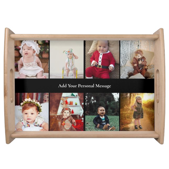 Design Your Own 8 Photo Collage Serving Tray (Front)
