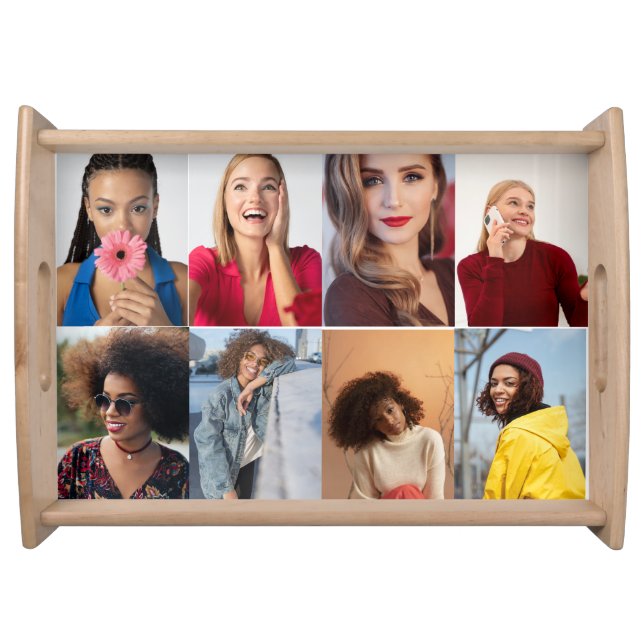 Design Your Own 8 Photo Collage Serving Tray (Front)