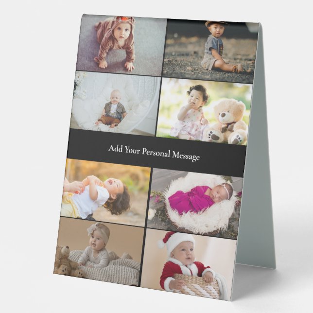 Design Your Own 8 Photo Collage Table Tent (Front)