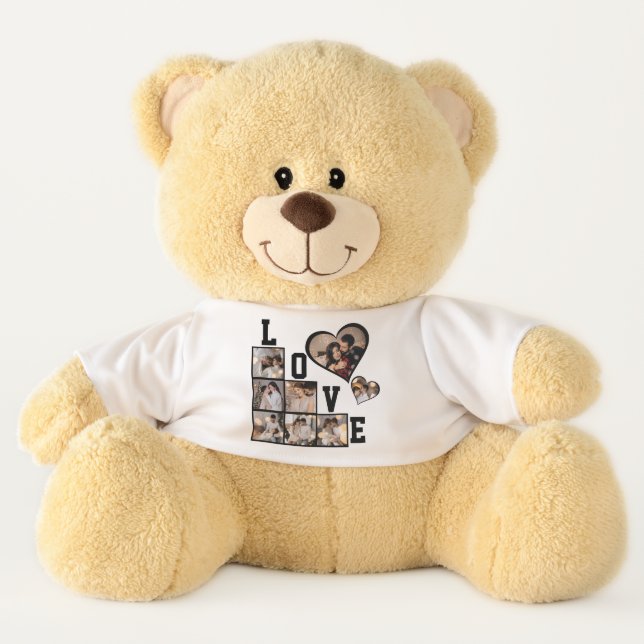 Design Your Own 8 Photo Collage Teddy Bear (Front)