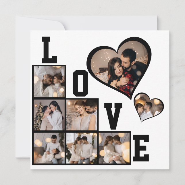 Design Your Own 8 Photo Collage Thank You Card (Front)