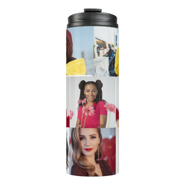 Design Your Own 8 Photo Collage Thermal Tumbler (Front)