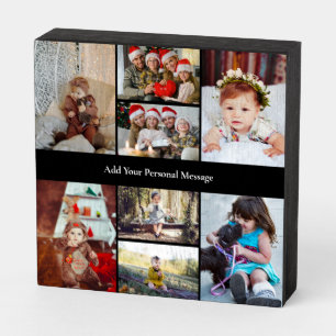 Design Your Own 8 Photo Collage Wooden Box Sign