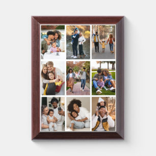 Design Your Own 9 Photo Collage Award Plaque