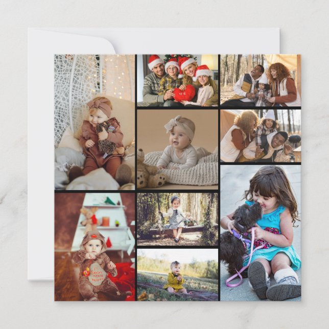 Design Your Own 9 Photo Collage Card (Front)