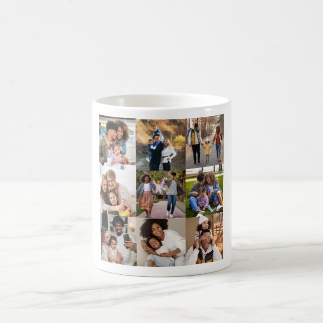 Design Your Own 9 Photo Collage Coffee Mug (Center)