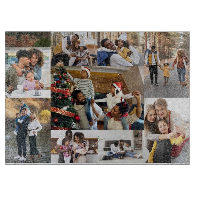 Design Your Own 9 Photo Collage Cutting Board (Front)