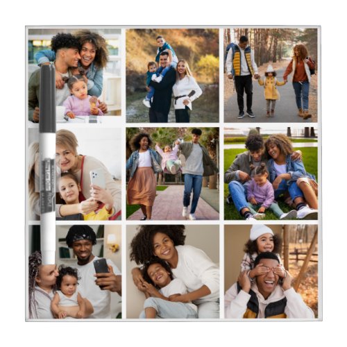 Design Your Own 9 Photo Collage Dry Erase Board