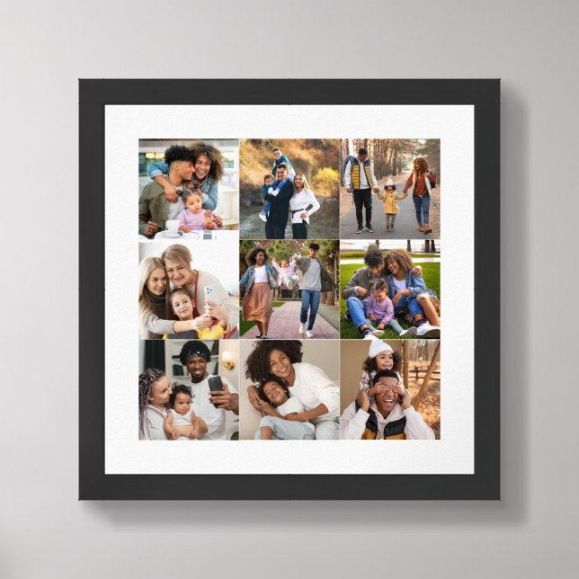 Design Your Own 9 Photo Collage Framed Art (Framed Front)